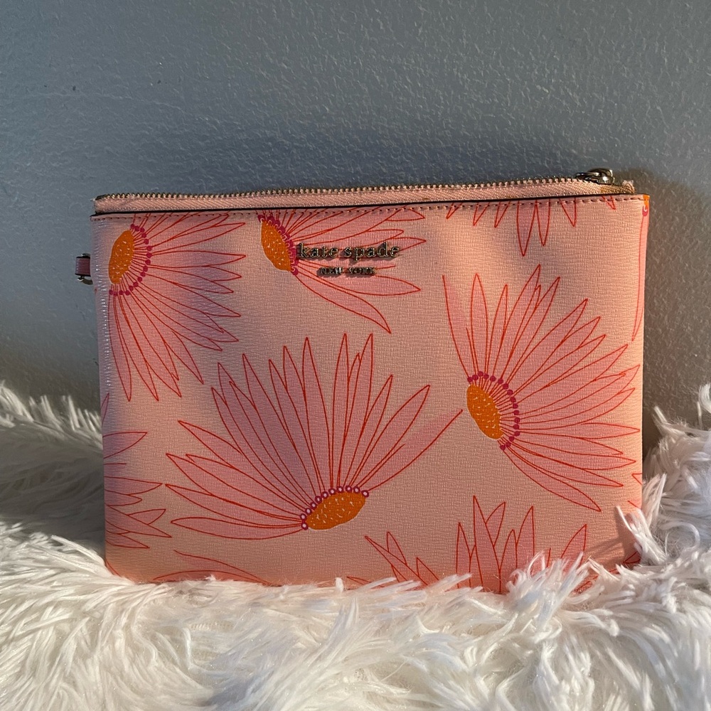 Kate Spade Peach Floral Cosmetic Bag